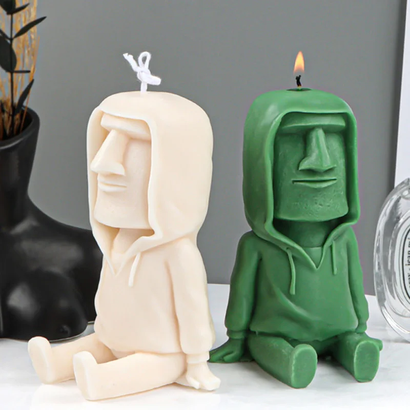 

DIY Moai формы для свечей, 3D Пасхальный камень, фигурка глины, гипс, аксессуары для рукоделия