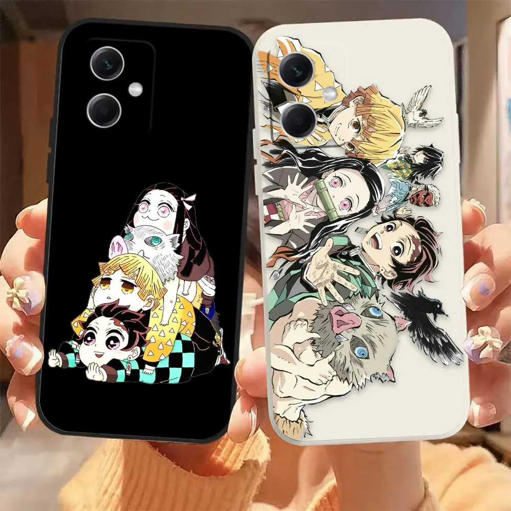 

Cartoon Demon Slayer Anime Case For Redmi Note 12 11 11T 11R 11S 10 9T 8 7 7S PRO PLUS 4G 5G Colour Liquid Case Funda Shell Capa