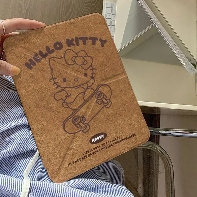Милый чехол для iPad Hello Kitty с мультяшными бархатными линиями Y + тройной складной Air6