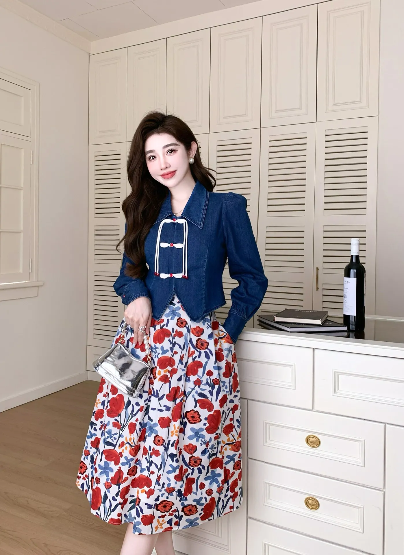 

2023 Spring/Summer Fashion New Women's Clothing Denim suit 0822