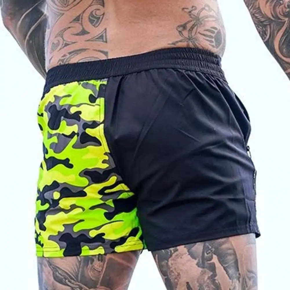 Шорты мужские с эластичным поясом пляжные камуфляжным принтом быстросохнущие