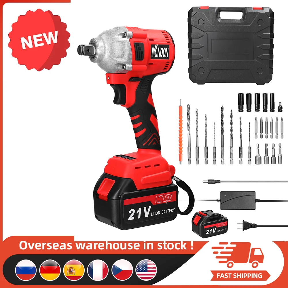 

Ударный гайковерт KKnoon, 21 в, литиевая дрель, комплект 2 в 1, настраиваемый инструмент для прямого и обратного направления