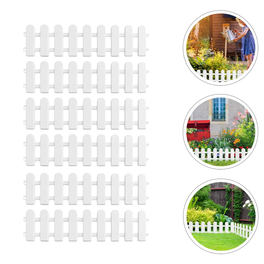 

6 Pcs The Fence Yard Picket Garden Scene Decor Plastic Panel Courtyard Partition Outdoor Fencing Lawn