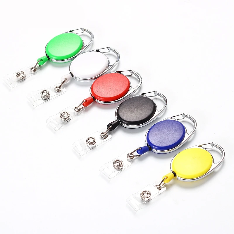 

Zinc Alloy Retractable Frosted Badge Reel Solid Color Career Style Badge Reel Business Office Supplies Badge Holder Accessories