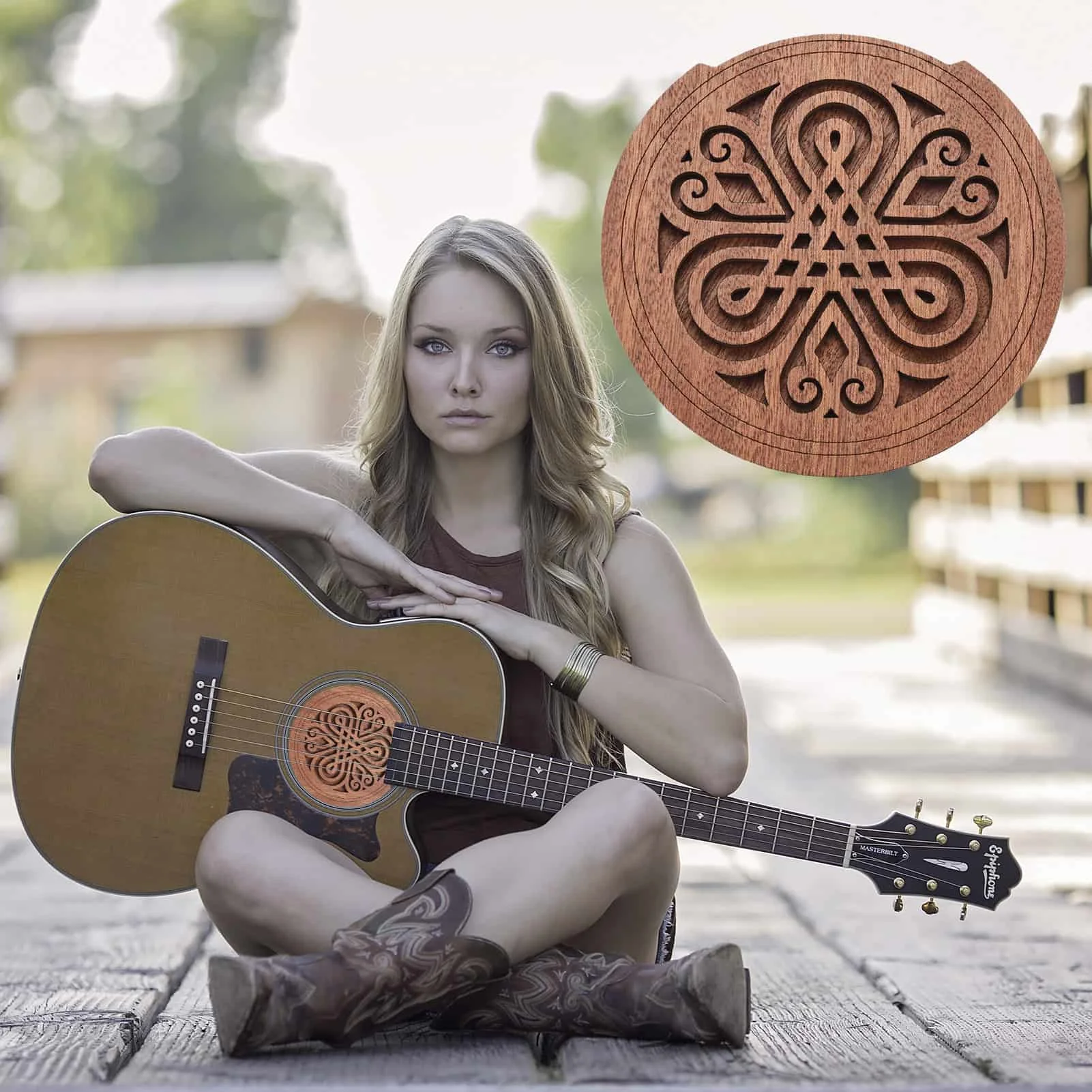 Чехол для акустической гитары оконная решетка деревянный чехол |