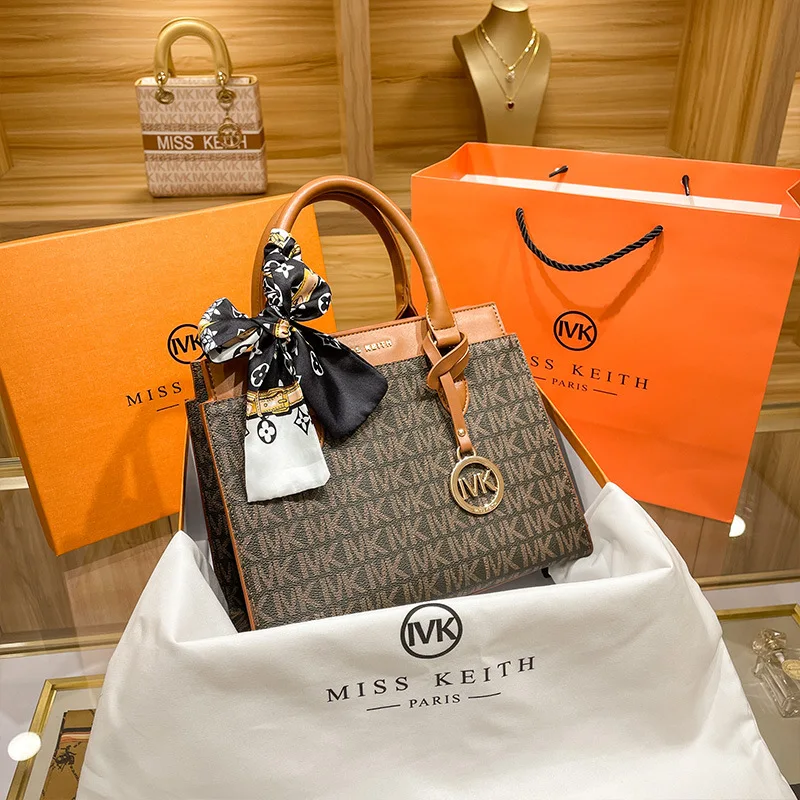 

MKJ2023 New Fashion Versatile Scarf Printing Handheld Tote Small Square Bag Trendy and Elegant One Shoulder Oblique Straddle Bag