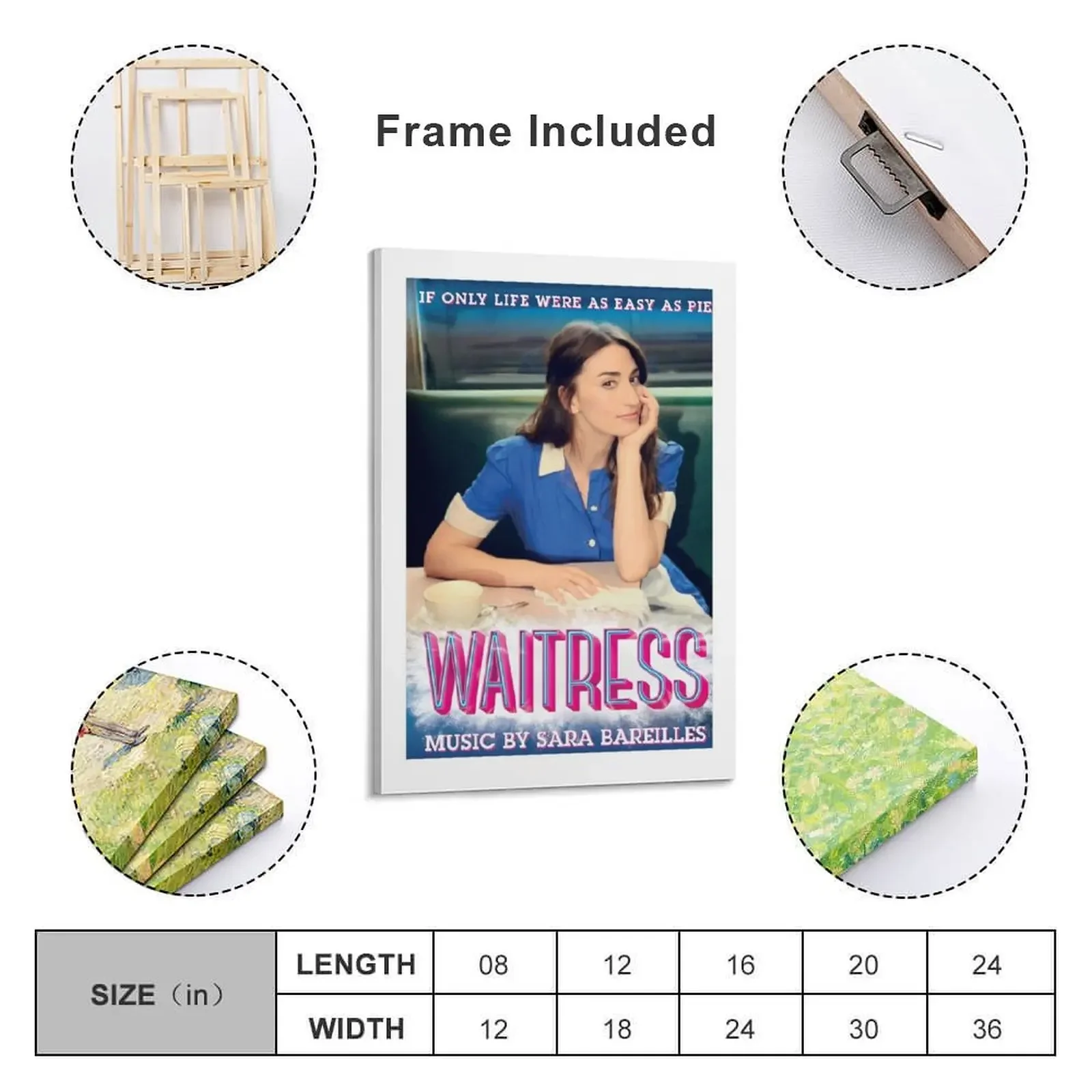 сара pelayans makar bareilles официантка холст картина украшение дома роскошное