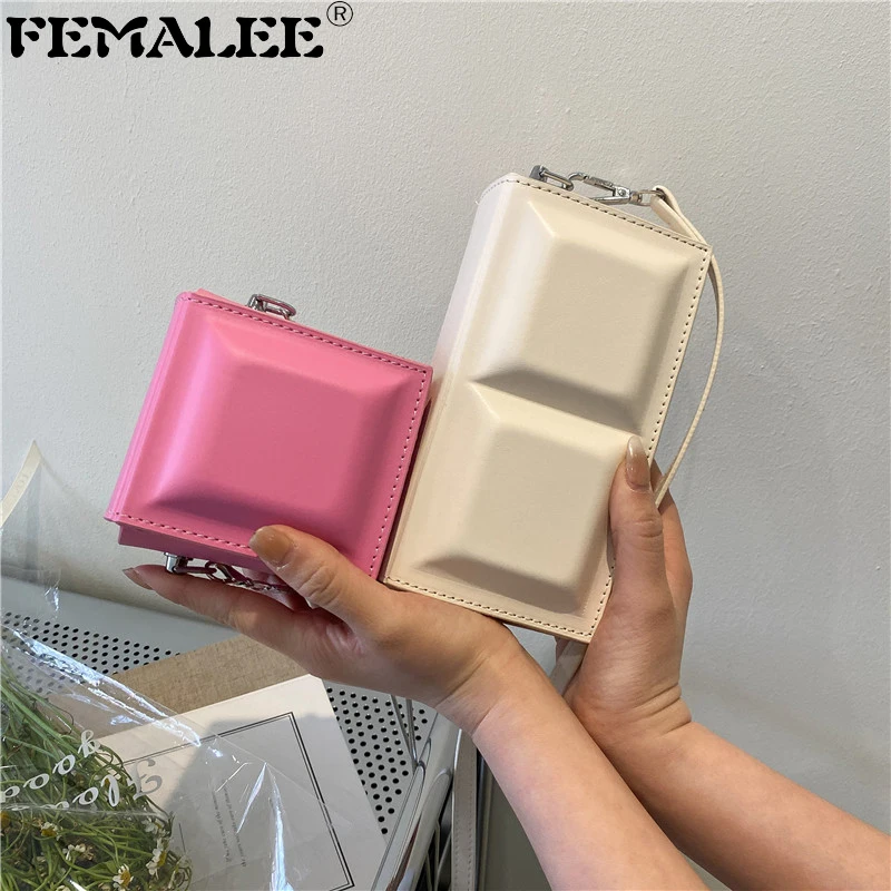 

Candy Color Small Cute Ladies Chocolate Handbags 2022 Clutch Women Hand Bags Designer Quilted Shoulder Purses Plaid Women Bags
