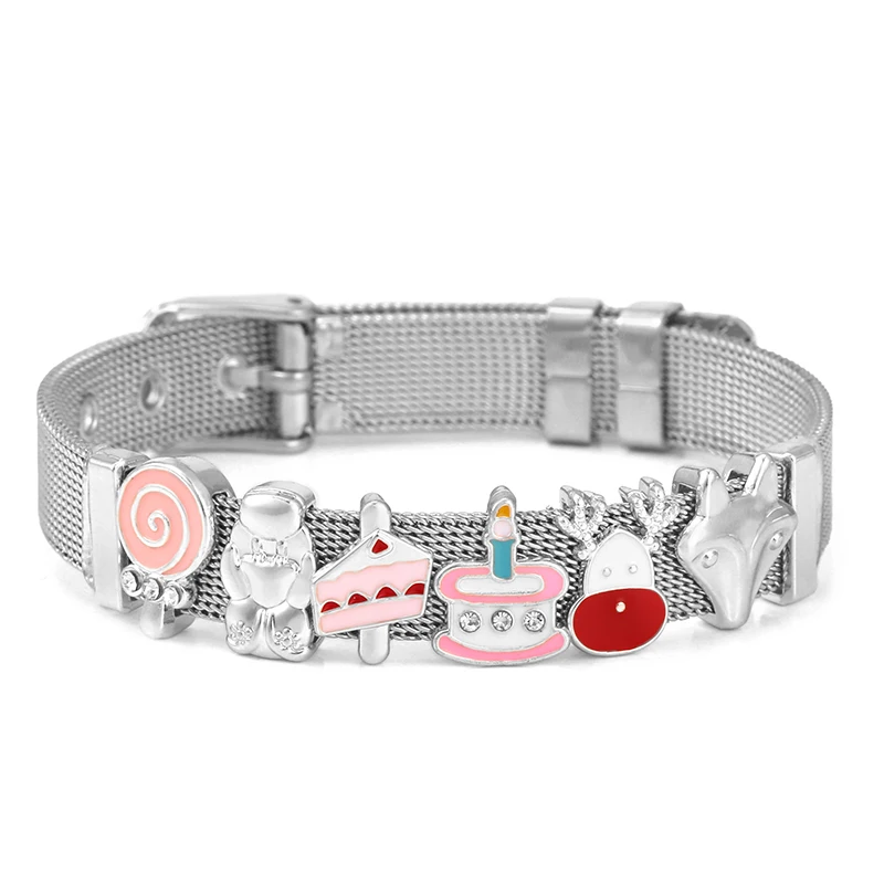 10 мм лиса Лось бусины очаровательные браслеты DIY Сетка владельца Pulseras Mujer для