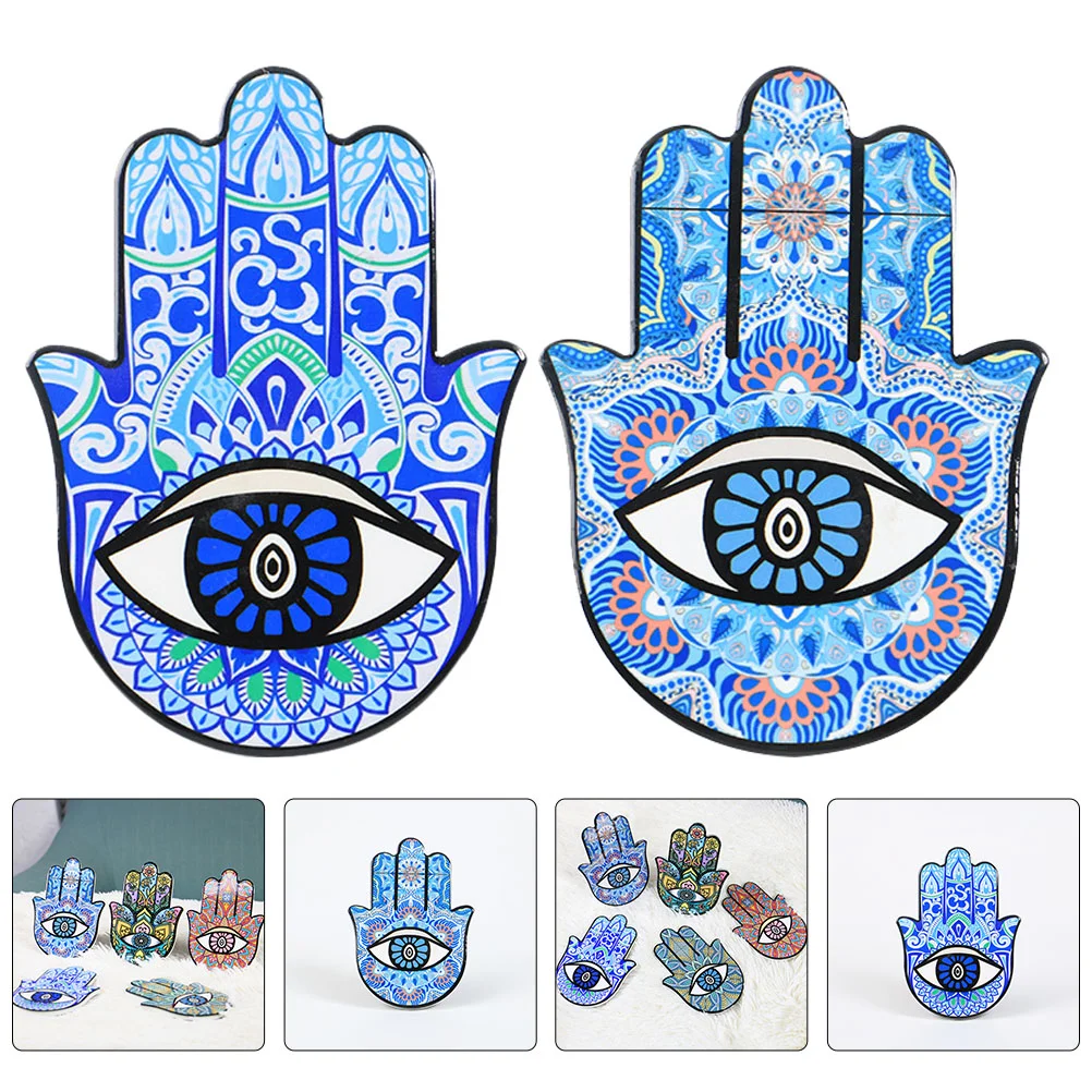 

Hamsa Hand Eye Evil Decor Home Table Stand Fatimaornament Wall Hanging Lucky Protection Amulet Sign Eclectic Blue Turco Ojo