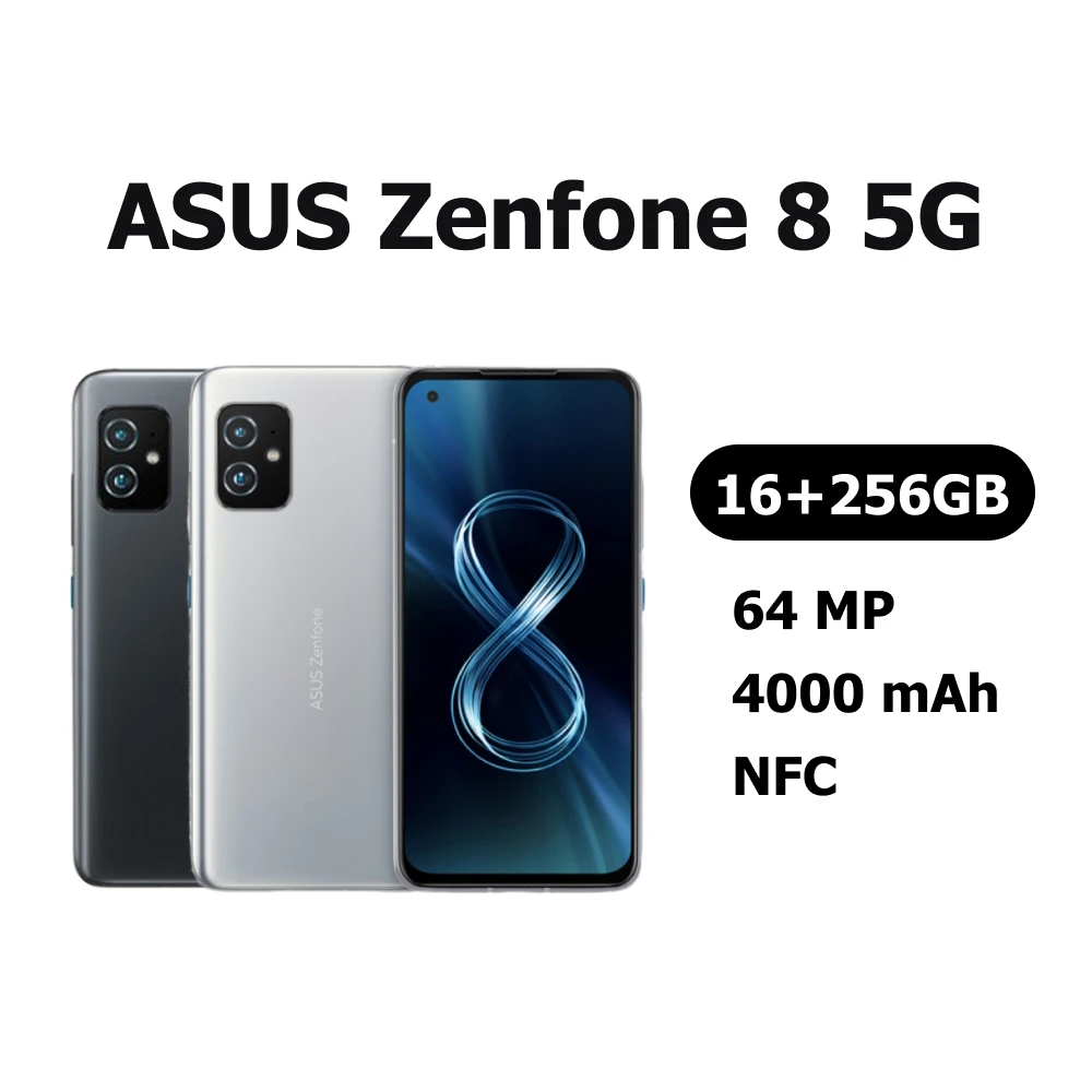 Смартфон ASUS Zenfone 8 5.92&quotFHD+ SD888 16GB 256GB And11 64 12MP NFC 5G 4000mAh
