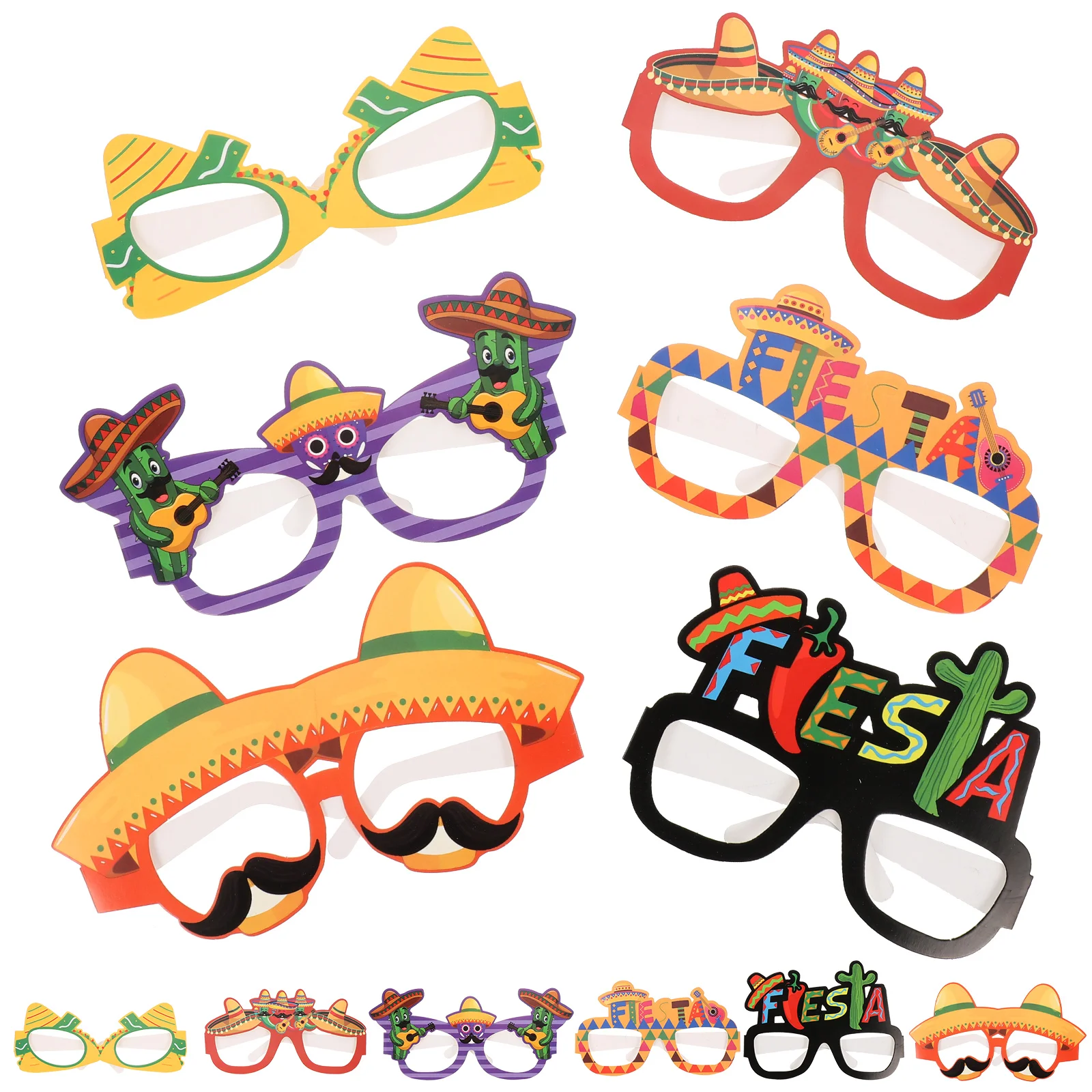 12 шт. украшения для вечеринки тако мексиканские бумажные очки реквизит