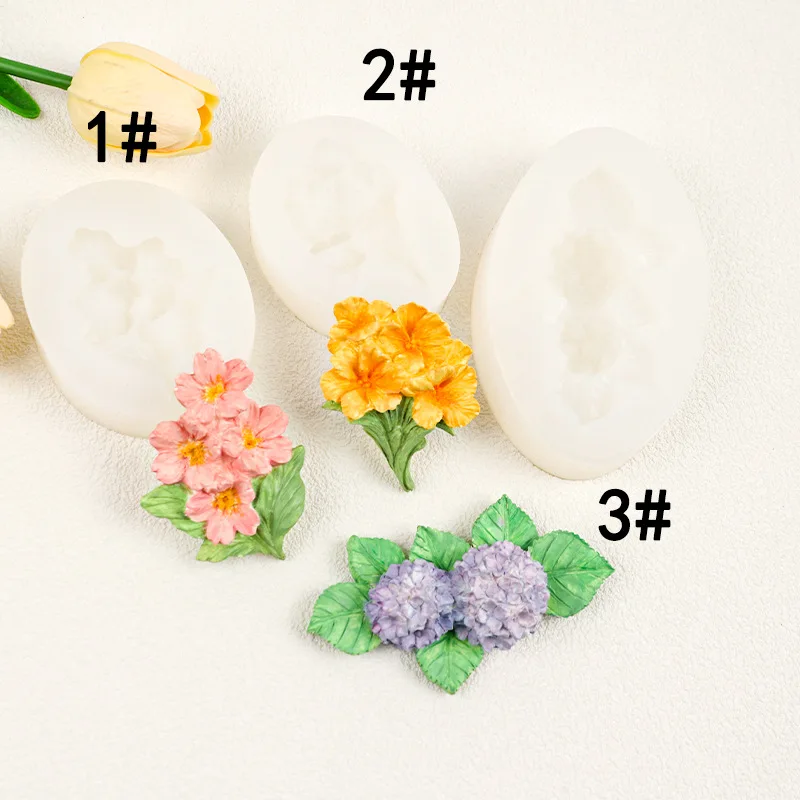 

Peach Blossom Sunflower Hydrangea Silicone Mold Fondant Hand Scented Plaster Decorative Accessories Car Air Outlet Decoration