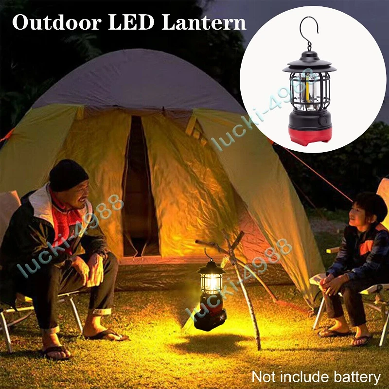 For Ozito 18V Battery Retro Portable Camping Lantern  Rechargeable Travel  Lighting Wireless Hanging Atmosphere Lamp Party Light