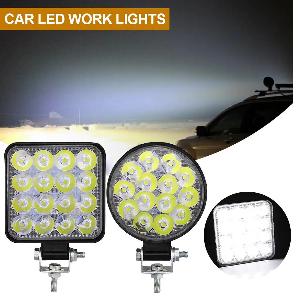1 шт., 48 Вт, автомобильный светодиодный бар, рабочий фонарь MINI 16SMD, круглый квадратный рабочий фонарь, 12 В, противотуманная фара для бездорожья, для ATV, внедорожника, прожектор K3V9 (art.: 3920d3025149e) - 3920d3025149e