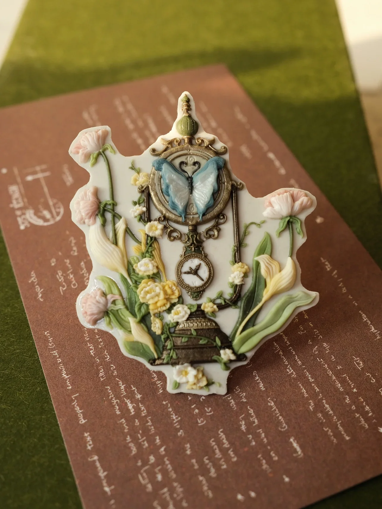 Сургучная печать резная голова главы многослойная анаглифная бронза для