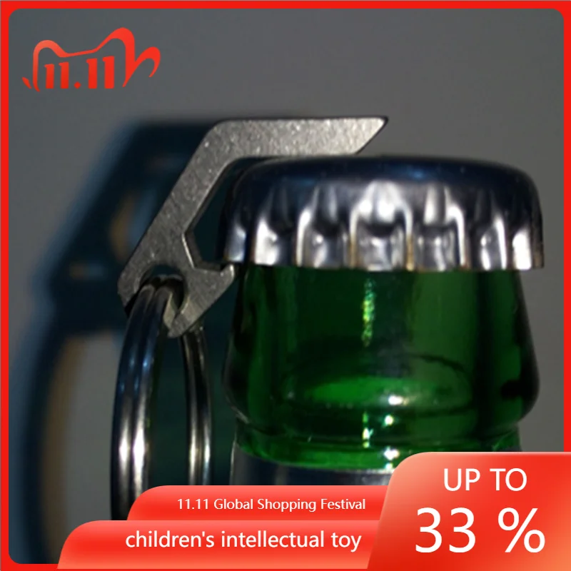 

Titanium alloy mini bottle opener slotted screwdriver driver stainless steel key ring multifunctional gadget