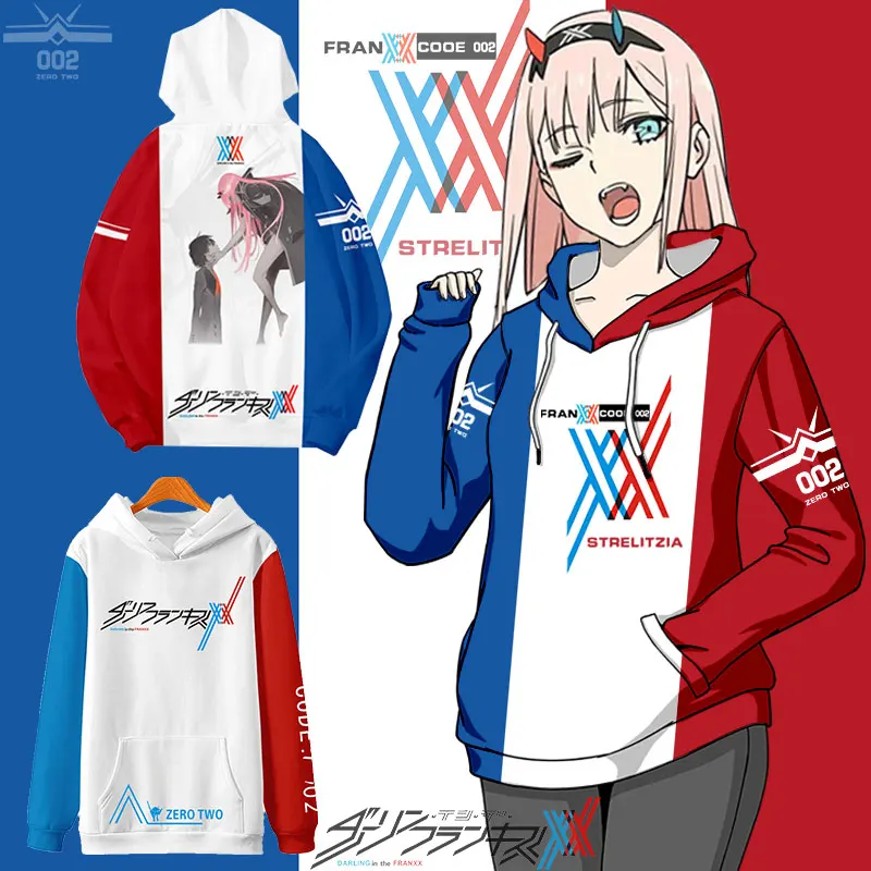 

darling in the franxx cosplay 3D printed Long Sleeve Sweater National Team 02 Anime Peripheral Hooded Sweater harajuku men hoodi