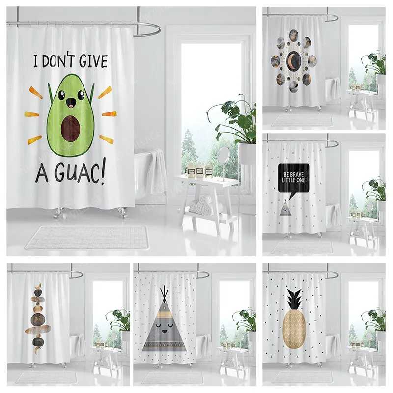 

Waterproof fabric shower curtains Bathroom curtain accessories Bath curtain for shower 180x200cm 240*200 anime boho decoration