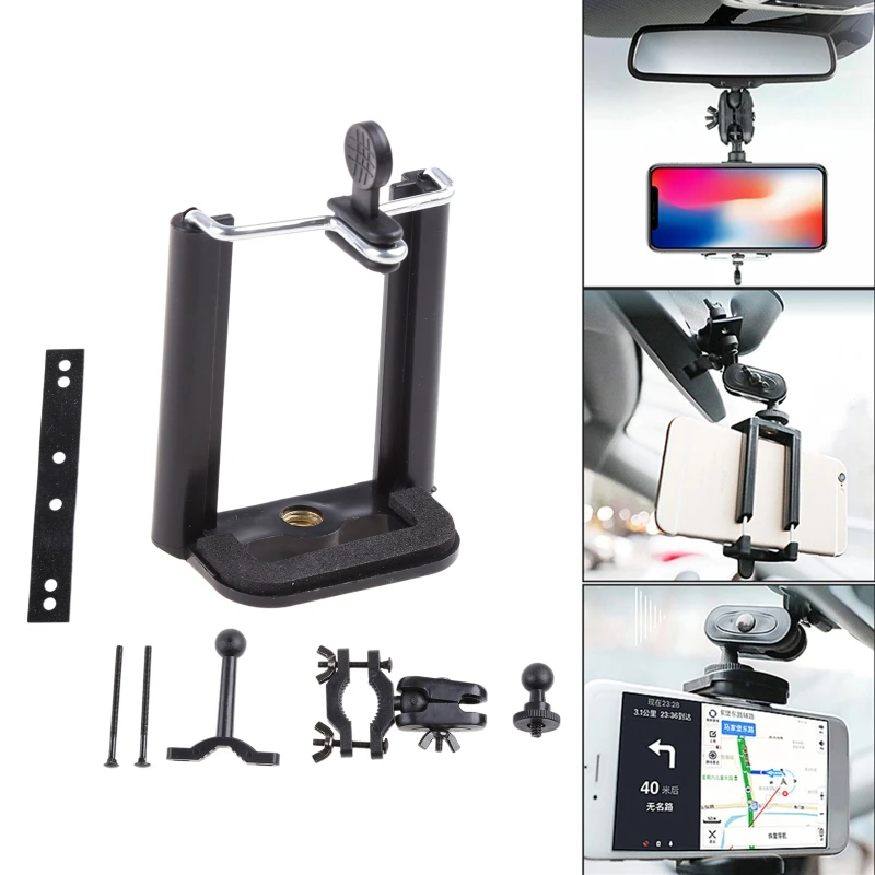 

Car Phone Holder Adjustable Rear View Mirror Mount Stand for Mobile Phone GPS