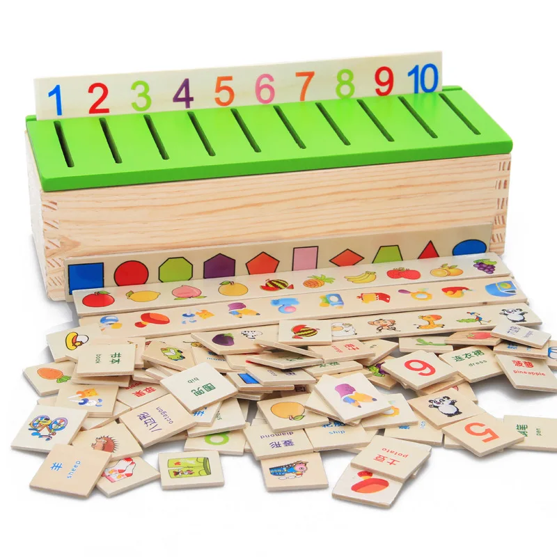 

Montessori Educational Wooden Toys Knowledge Classification Box Children Play Boys Girls Baby Children Matching Toys