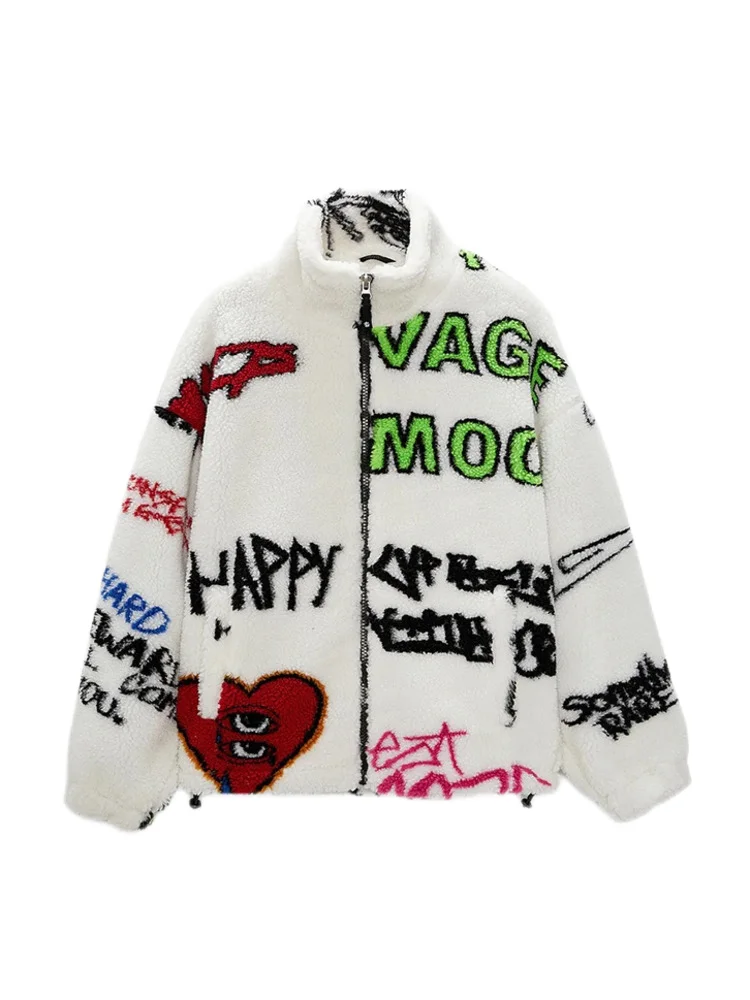 

Зимнее плотное пальто из овечьей шерсти для мужчин и женщин, теплое модное пальто в стиле ретро, Женская свободная повседневная короткая ку...