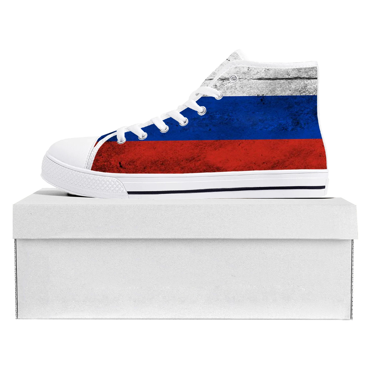 

Russian Flag High Top High Quality Sneakers Mens Womens Teenager Canvas Sneaker Russia Casual Couple Shoes Custom Shoe