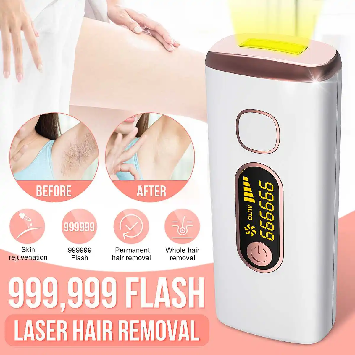 

IPL 999,999 Laser Permanent Hair Removal Epilator Face Body Electric Epilator Painless Photoepilator Hair Remover Machine