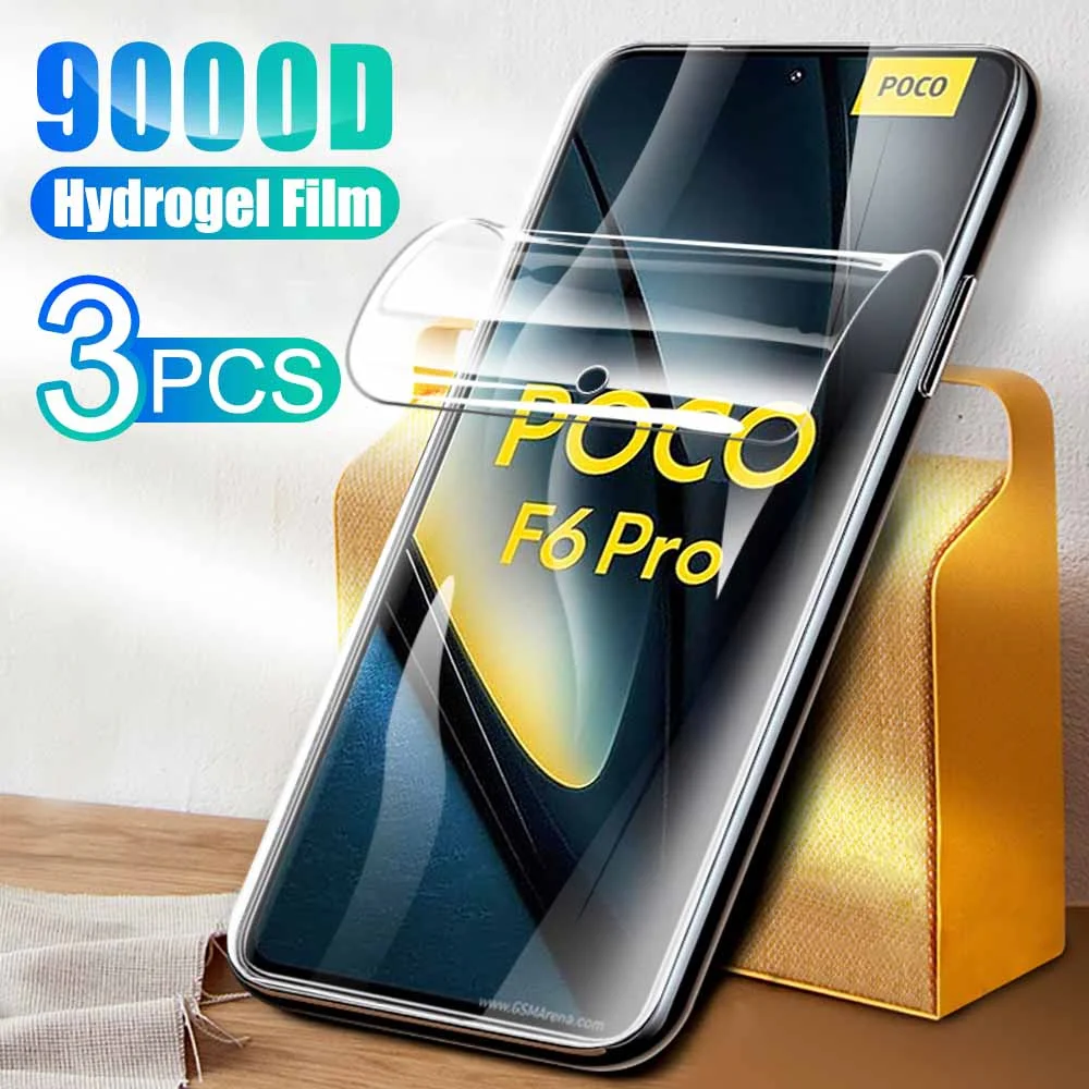 Pocophone Poko Little F6 F 6 Pro F6Pro Гидрогелевая пленка 3 шт. мягкая защитная для экрана Xiaomi Poco 5G