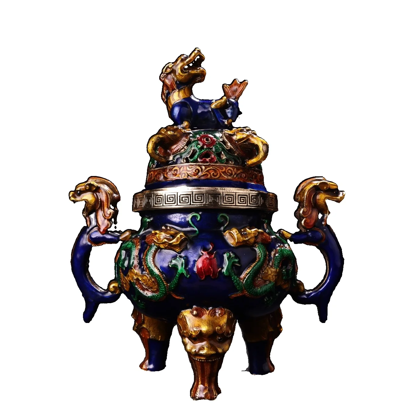 

LAOJUNLU Old Collection Of Pure Copper And Inlaid Cloisonné Enamel Incense Burners Style 321 Chinese Traditional Style