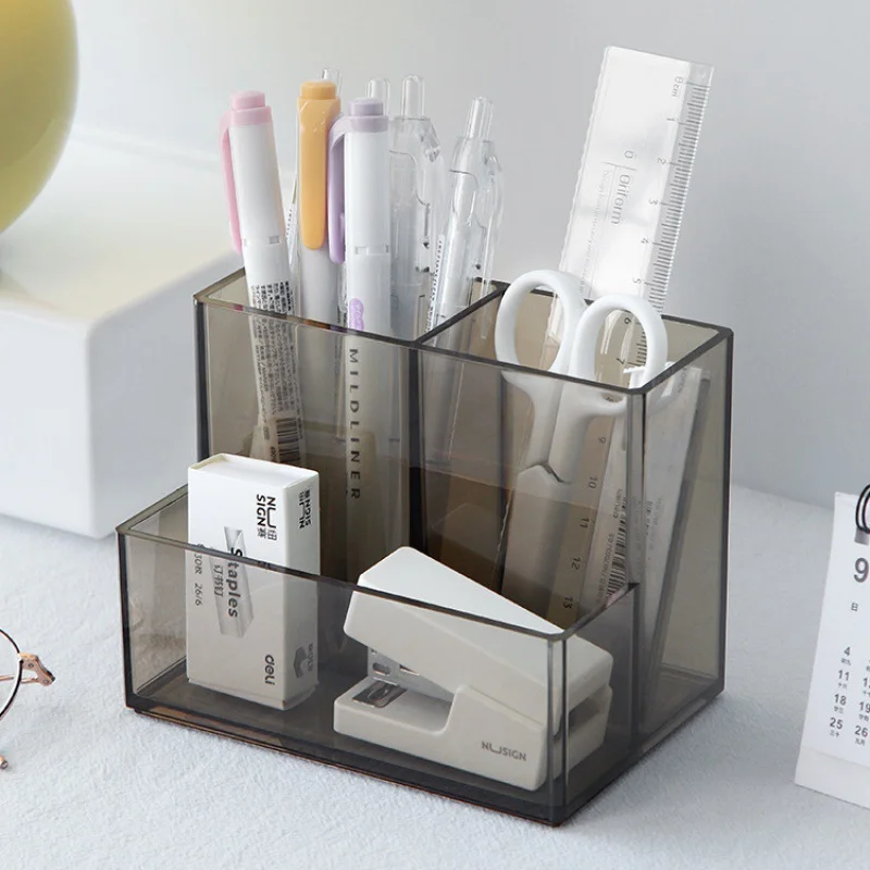 

Acrylic Pen Holder Makeup Brush Clear Holder Desktop Pencil Organizer Pencil Cup Organizer Accessories Stationery Box Office