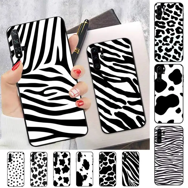 

Black and white Dalmatian Cow zebra texture Phone Case for Huawei Honor 10 i 8X C 5A 20 9 10 30 lite pro Voew 10 20 V30