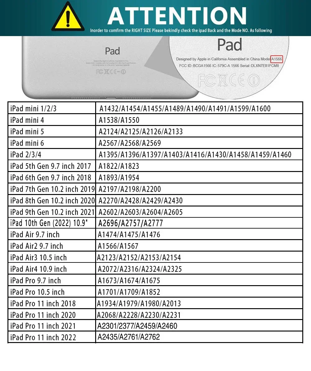 Для Apple iPad Air 1 2 3 4 5/IPad 4/iPad 5/6/7/8/9/Mini 5/Pro 11 дюймов чехол для планшета с задней крышкой