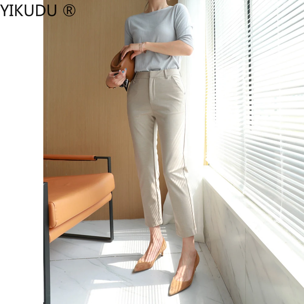 

High-quality Skin-friendly Fabrics Fine Workmanship Commuting Office Casual OL Business Ladies Nine-point Pants Women's Pants