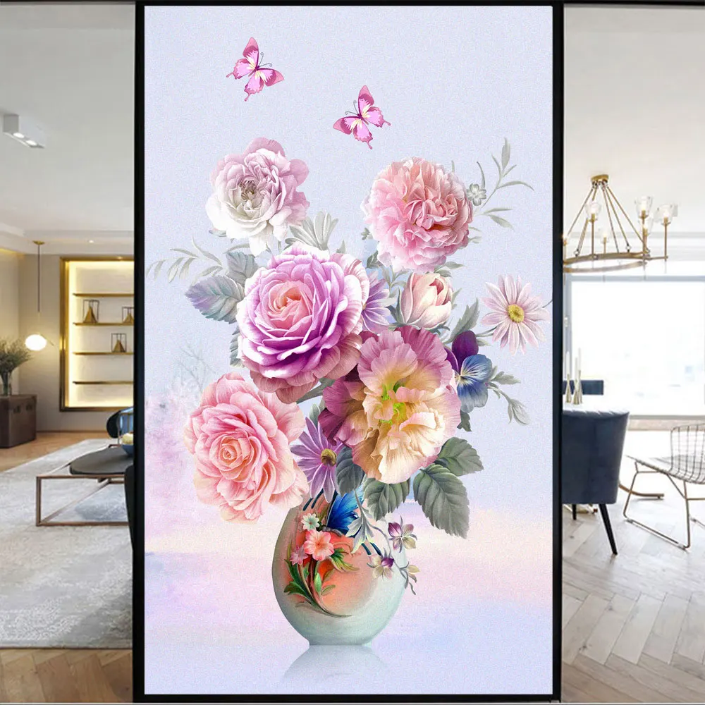 

Window Film Privacy UV Blocking Glass Sticker Heat Insulation and Sunscreen Vase Decoration Adhesive sticker for Home/Office