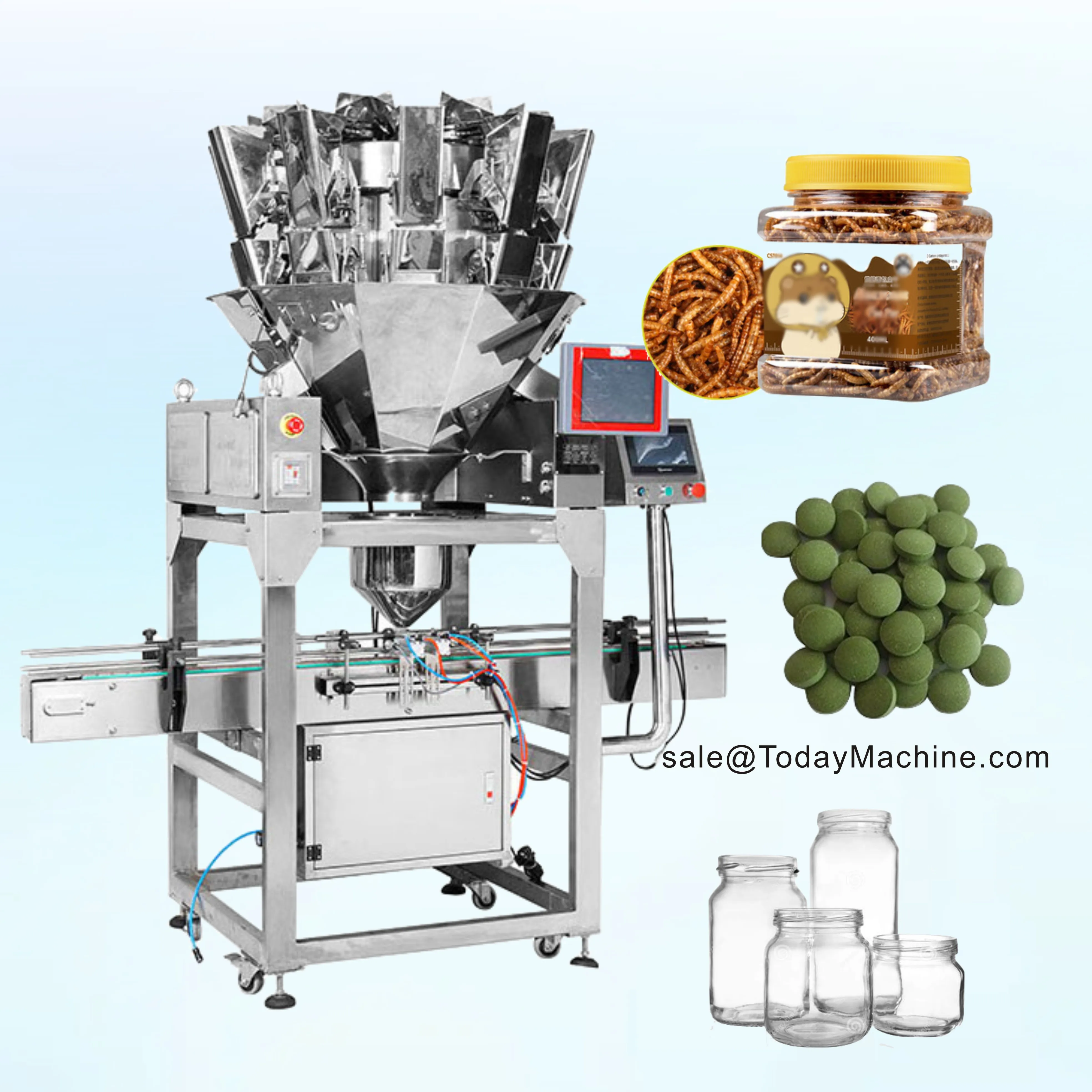 LT-G1000 Автоматическая банка с одной головкой кукурузный бункер для стеклянных