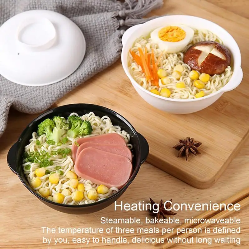 

High Quality Microwave Ramen Bowl Heat Resistant Noodle Bowls Multifunctional Storage Bowl For Rice Noddle Vegetables Fruits