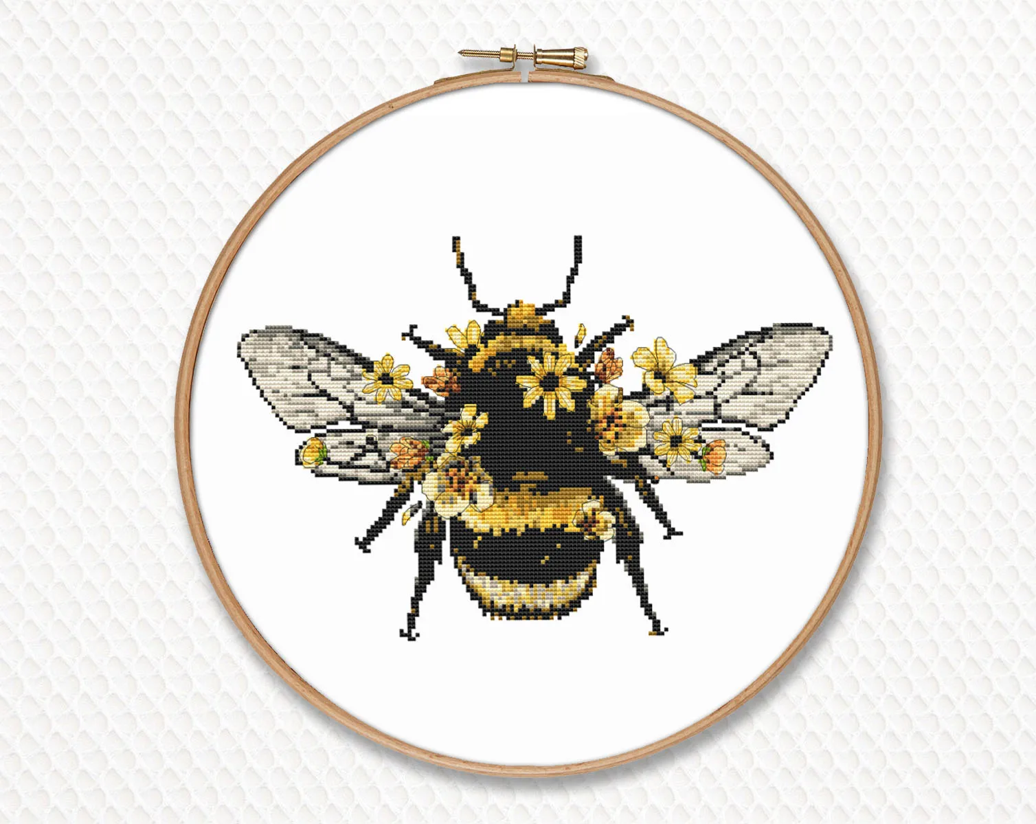 Набор для вышивки крестиком цветок пчела 37-28
