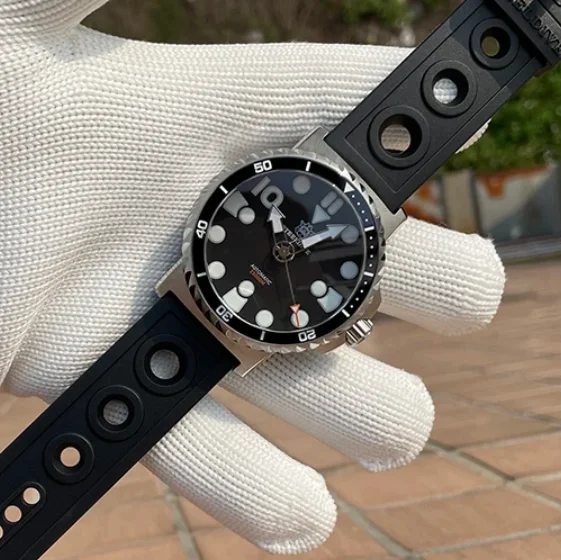 Фото Мужские автоматические часы STEELDIVE, 46,5 мм, механические наручные часы для дайвинга, водонепроницаемые до 25000 м, BGW-9, светящийся сапфир, механизм NH35. Военная техника №3