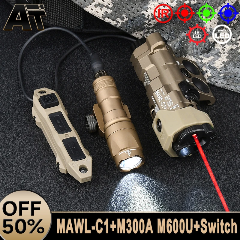 Металлический CNC MAWL-C1 Красный Зеленый Синий Точечный ИК-лазер M300A M600U Тактический