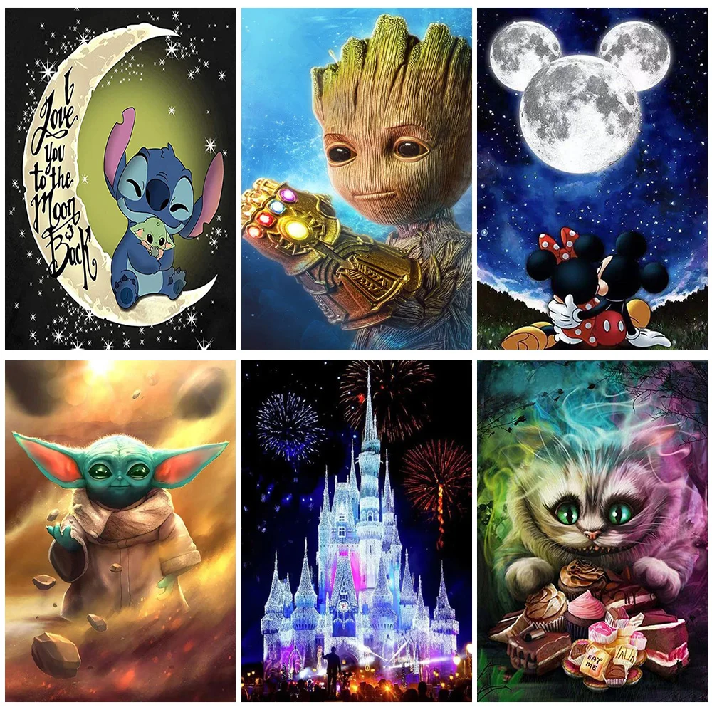 

Disney Cartoon Character Collection Diamond Painting Art Embroidery Animal 5D Cross Stitch Mosaic Hobby Home Decor
