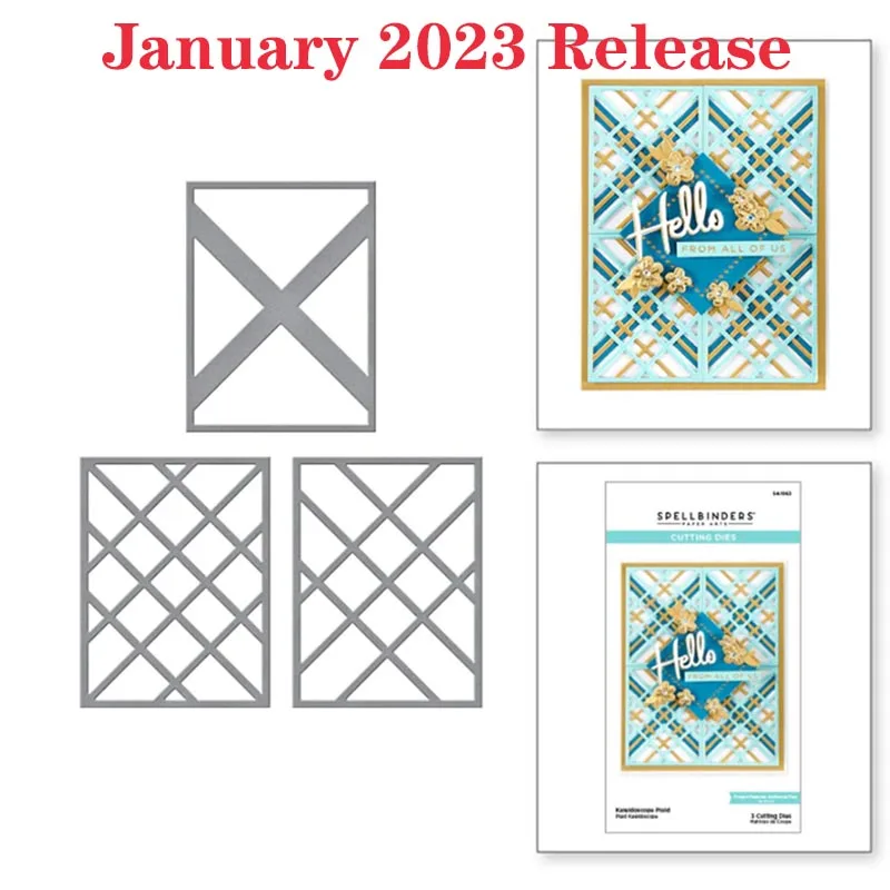 

Kaleidoscope Plaid February 2023 Release Metal Cutting Dies Craft Embossing Make Paper Greeting Card Making Template DIY