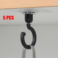 5pcs ceiling rotating hook strong sticking wall key hanging door rear coat hook no punching traceless wall hook home accessories