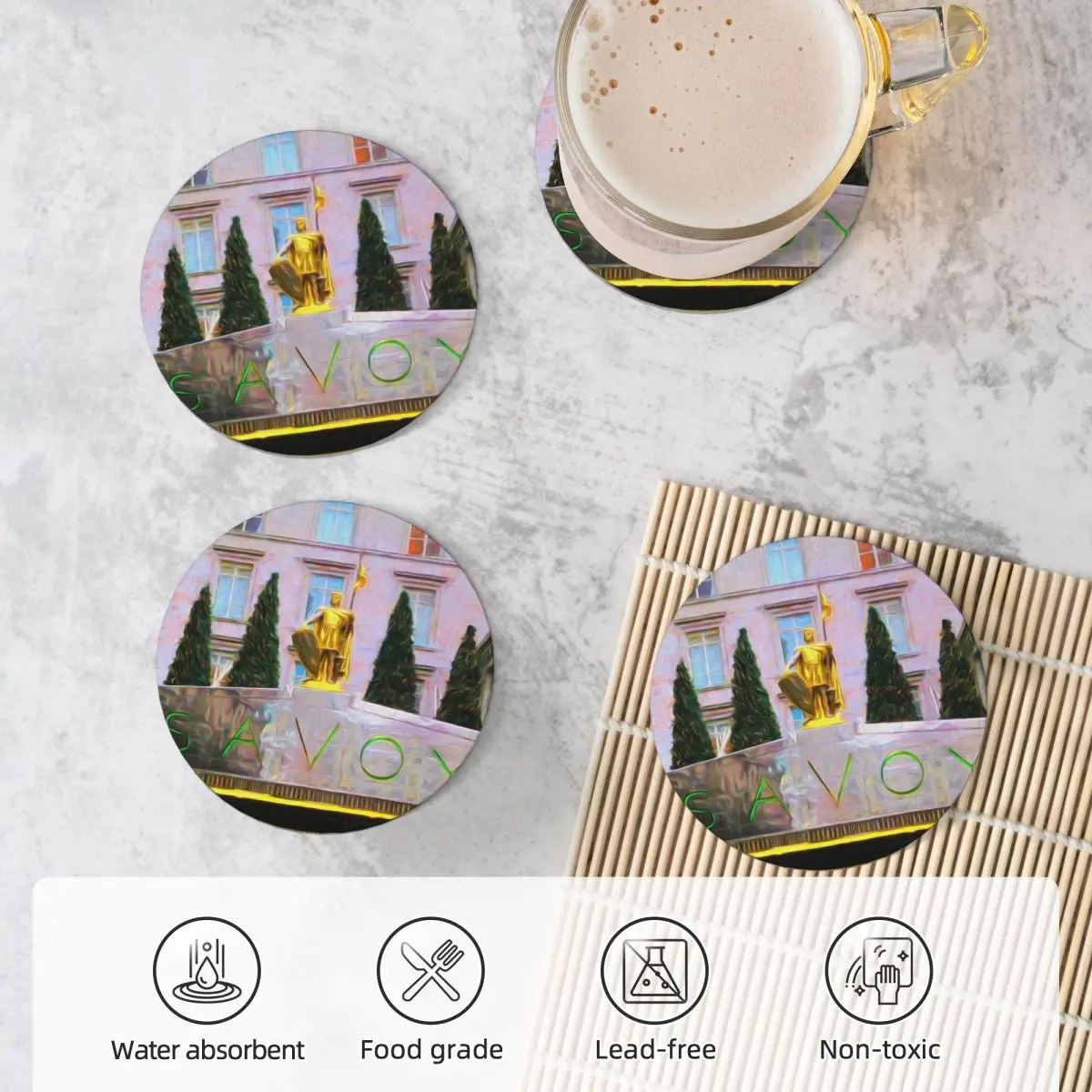 Керамические подставки London Savoy для кухонного бара (4 шт. в упаковке)