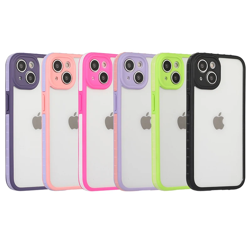 

Three-in-one Fall Prevention Phone Case For iPhone13 Pro Max 14Plus 11 12 Cases , Color Edge Anti-collision Cover