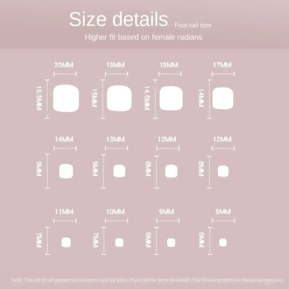 Накладные ногти с белыми краями для французского маникюра 24 шт.