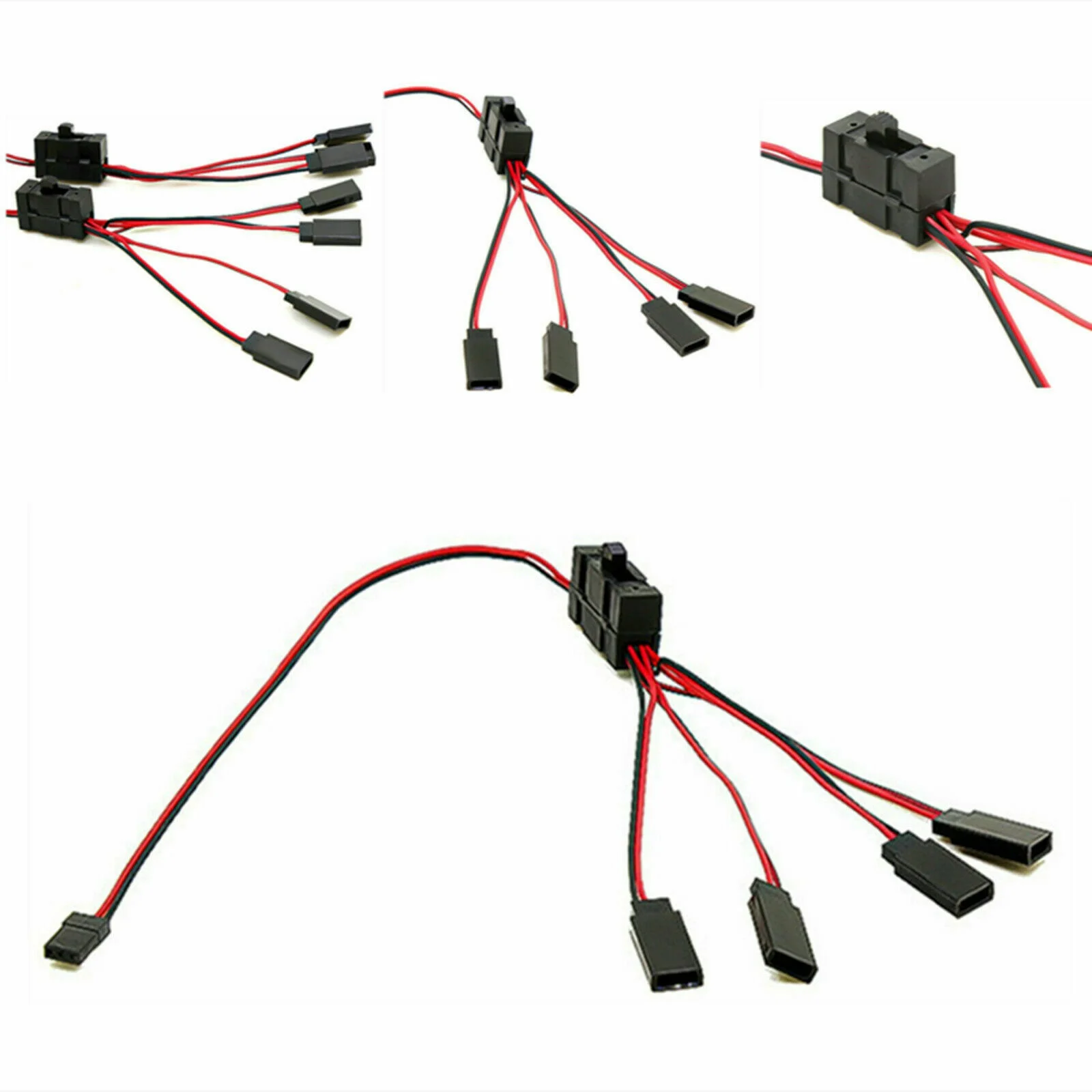 

4-way LED Light Split on/off Controller Switch Y Cable Wire Splitter for 1/10 TRX-4 SCX10 RC Oil/Tram/Climbing Crawler Accessory