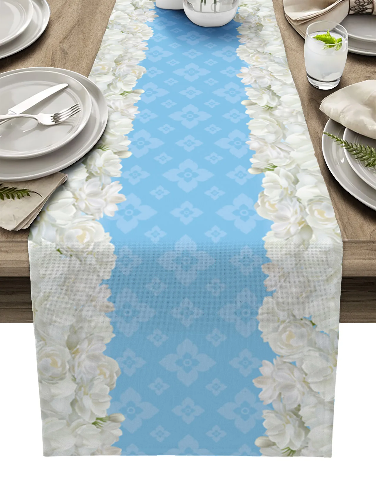 

Скатерти Hibiscus с синей текстурой для сада и балкона, скатерти с принтом, коврик для стола для гостиной, кухни, обеденный стол