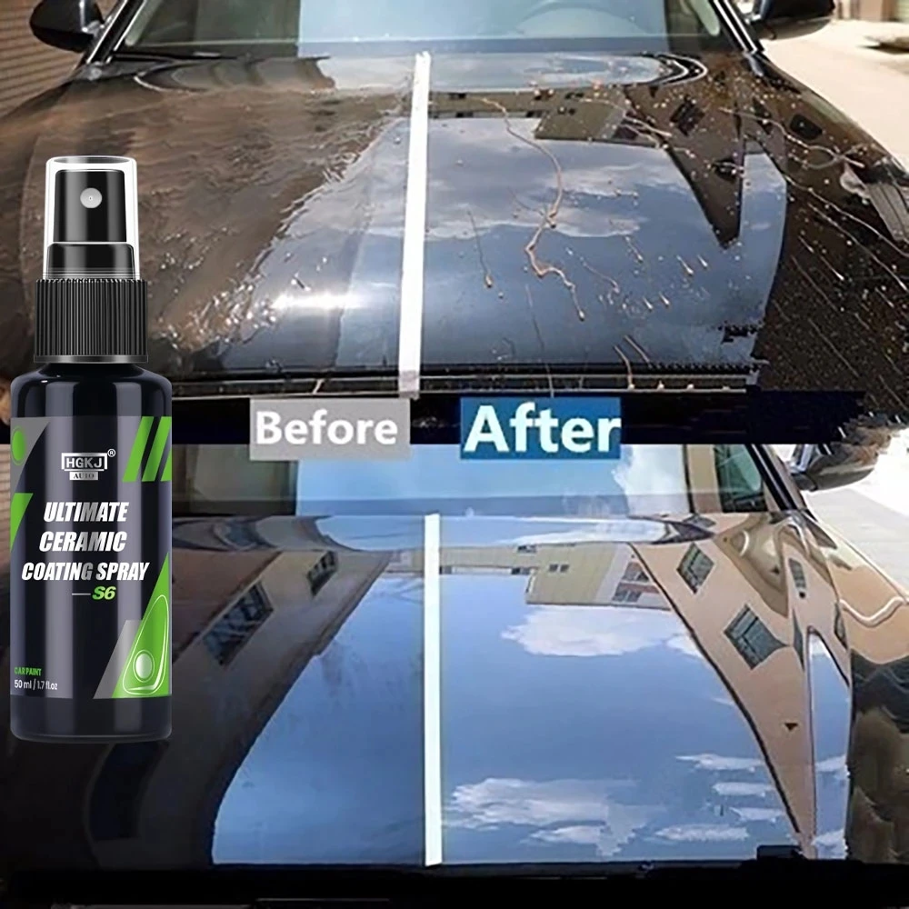 HGKJ S6 Ultimate Car Paint Polish Quick Ceramic Hydrophobic Coating Waterless Wash Spray Paint Sealant Auto Detail Protection
