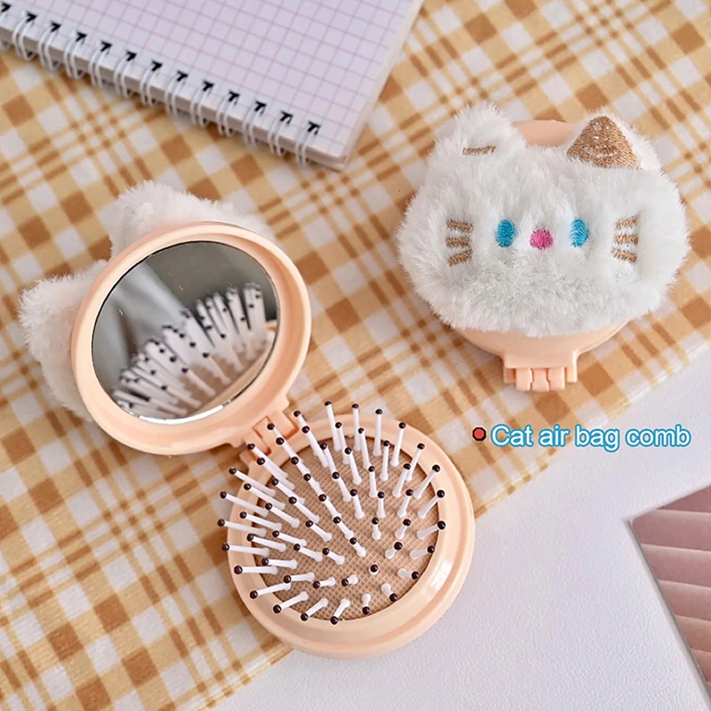 Портативная антистатическая пластиковая щетка для волос девочек с функцией